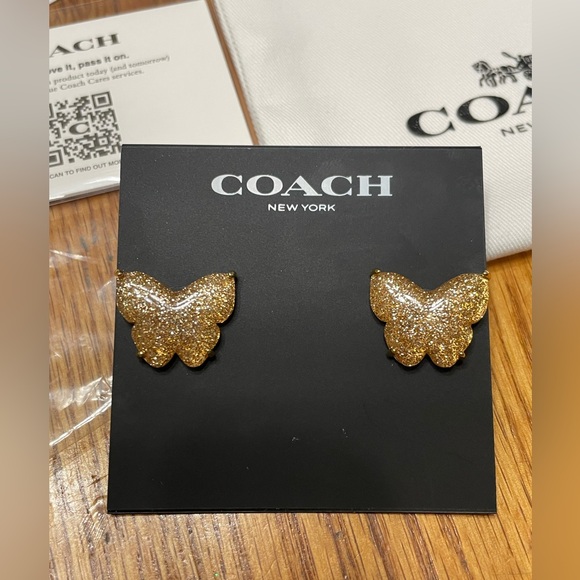 !!NEW!! Coach Sparkle Butterfly Earrings - Picture 4 of 8